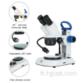 Recherche un microscope stéréo avec une lumière LED réglable